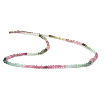 2.5mm Multi Color Tourmaline micro faceted rondelle beads 12.5 inch 178 pieces