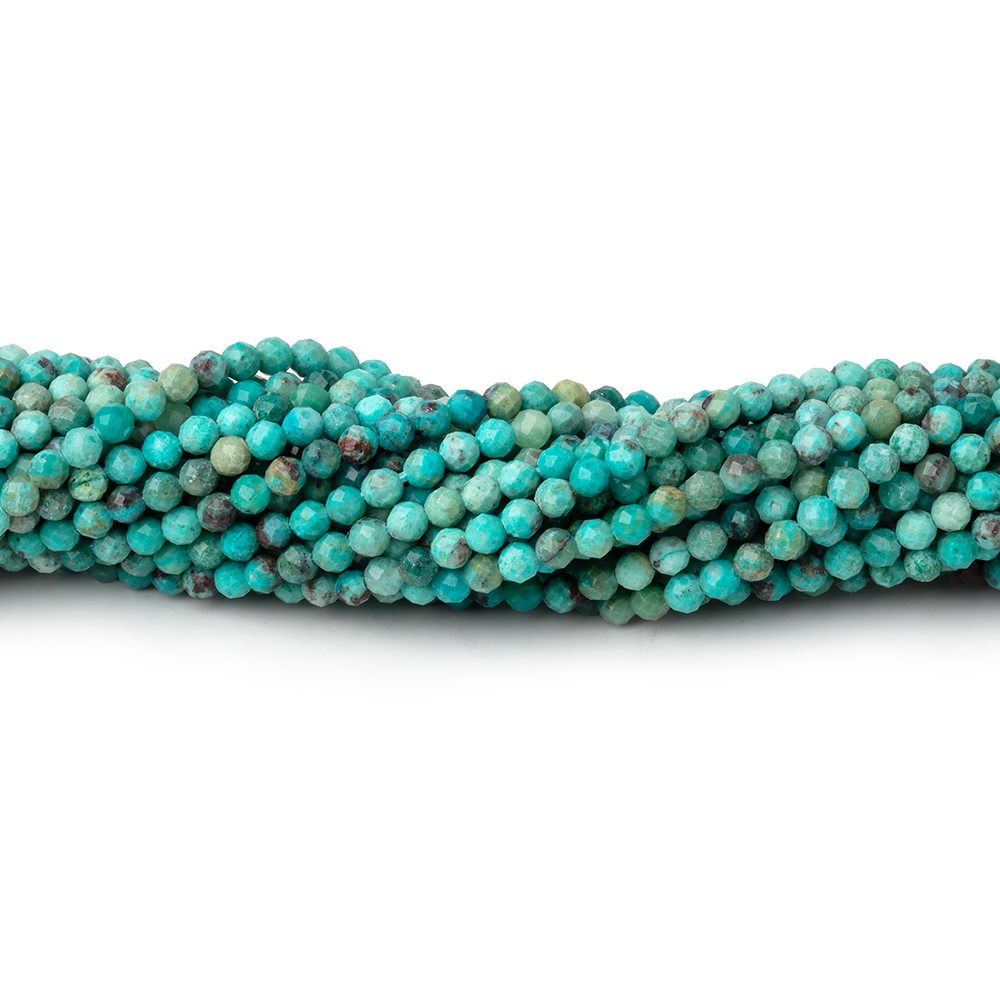 2.5mm Multi Color Turquoise micro faceted round beads 12.5 inch 132 pieces AA