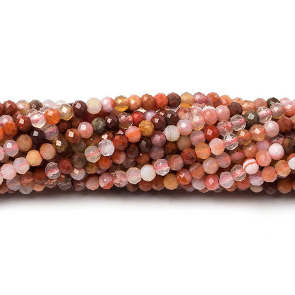 2.5mm Multi Jasper & Agate micro faceted rondelle beads 12.5 inch 155 pcs