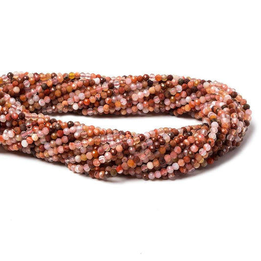 2.5mm Multi Jasper & Agate micro faceted rondelle beads 12.5 inch 155 pcs