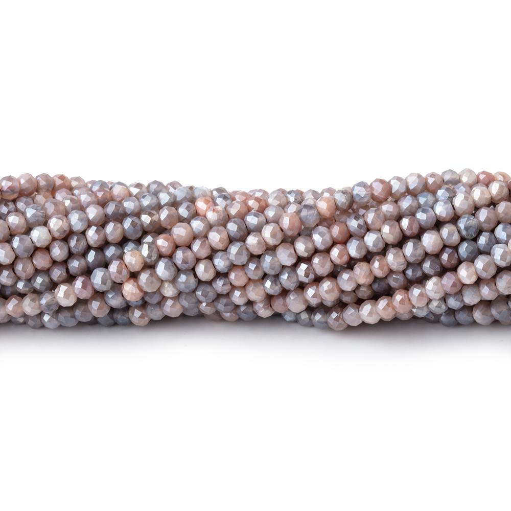 2.5mm Mystic Chocolate Moonstone Micro Faceted Rondelles 12.5 inch 172 Beads