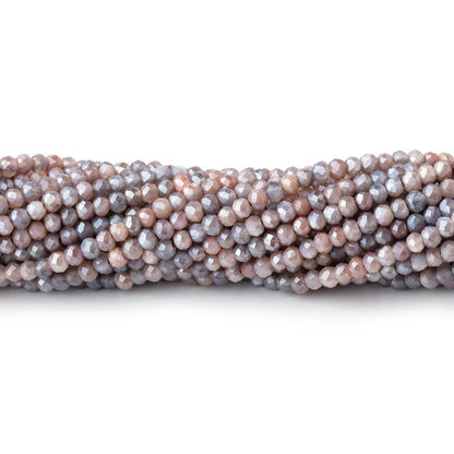 2.5mm Mystic Chocolate Moonstone Micro Faceted Rondelles 12.5 inch 172 Beads