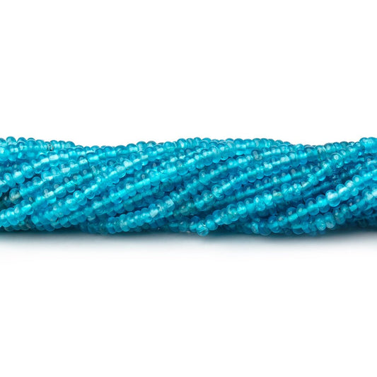 2.5mm Neon Blue Apatite Plain Rondelle Beads 13.5 inch 263 pieces