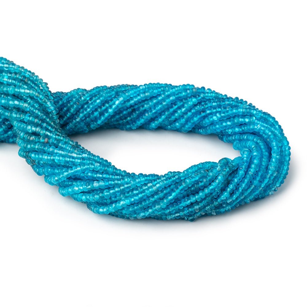 2.5mm Neon Blue Apatite Plain Rondelle Beads 13.5 inch 263 pieces
