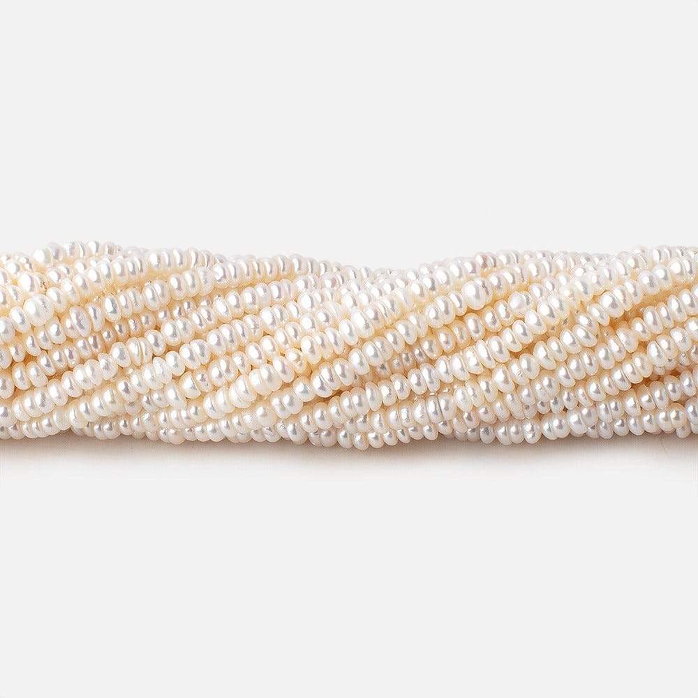 2.5mm Off White Center Drilled Button Freshwater Pearls 15.5 inch 305 pieces