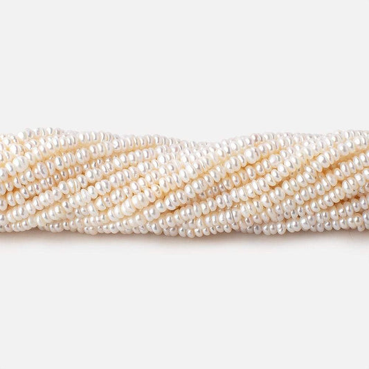 2.5mm Off White Center Drilled Button Freshwater Pearls 15.5 inch 305 pieces