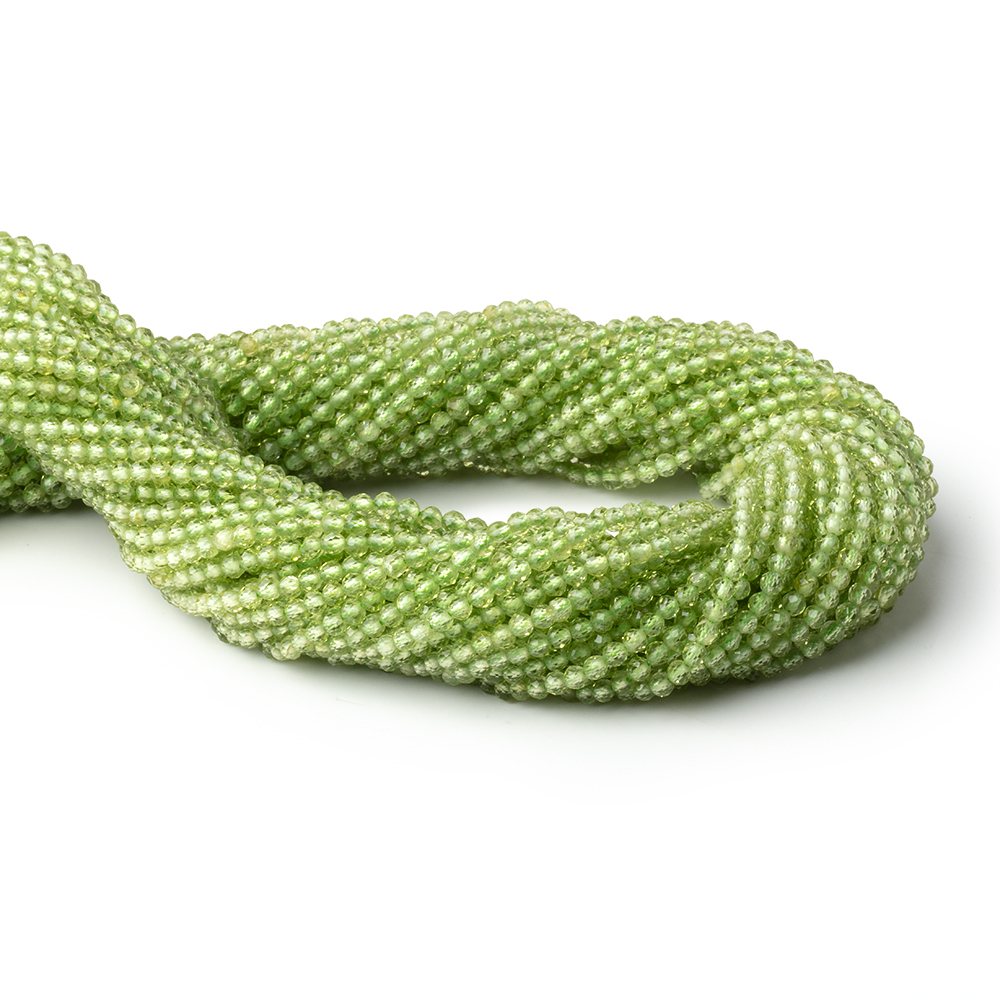 2.5mm Peridot Micro Faceted Round Beads 12.5 inch 135 pieces AAA