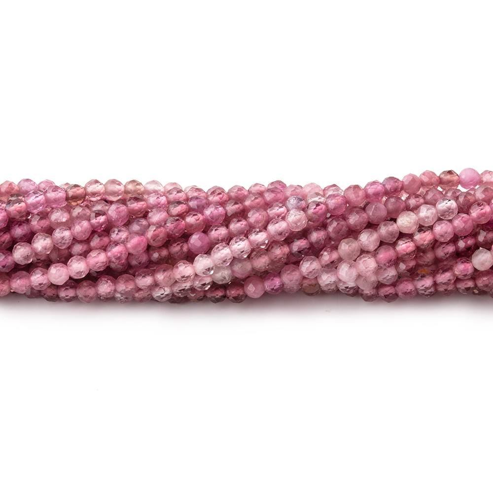 2.5mm Pink Tourmaline Micro Faceted Round Beads 15.25 inch 158 pieces AAA