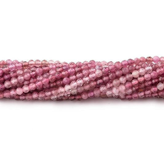 2.5mm Pink Tourmaline Micro Faceted Round Beads 15.25 inch 158 pieces AAA