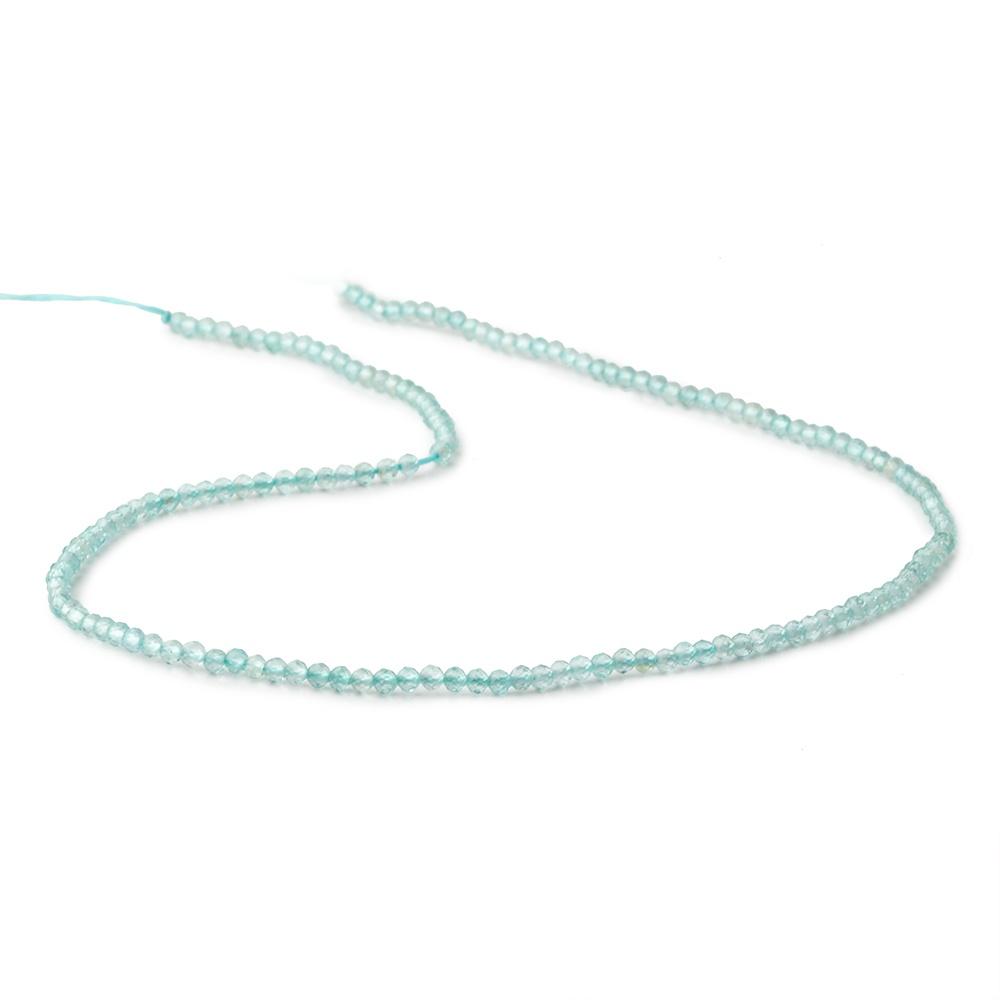 2.5mm Pool Blue Apatite Micro Faceted Rondelle Beads 12.5 inch 157 pieces AA
