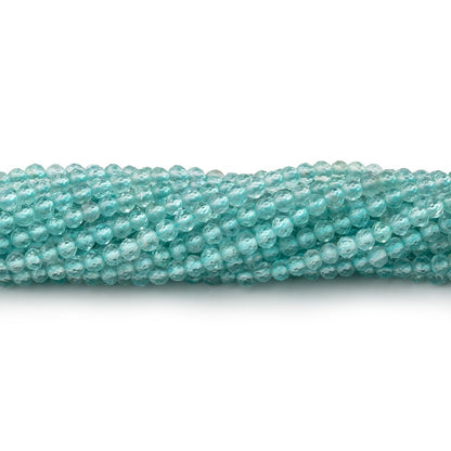 2.5mm Pool Blue Apatite Micro Faceted Rondelle Beads 12.5 inch 157 pieces AA