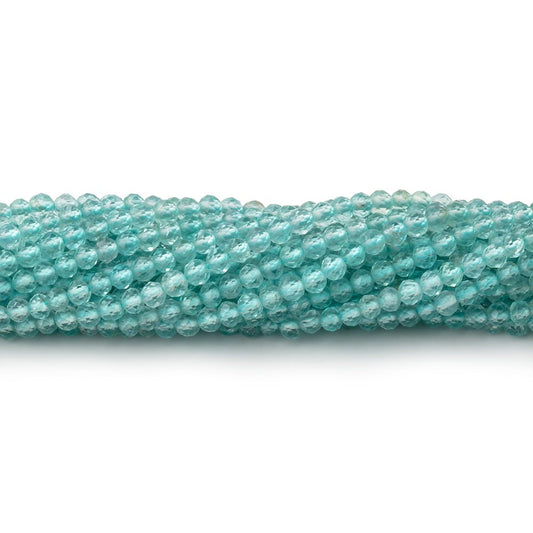 2.5mm Pool Blue Apatite Micro Faceted Rondelle Beads 12.5 inch 157 pieces AA