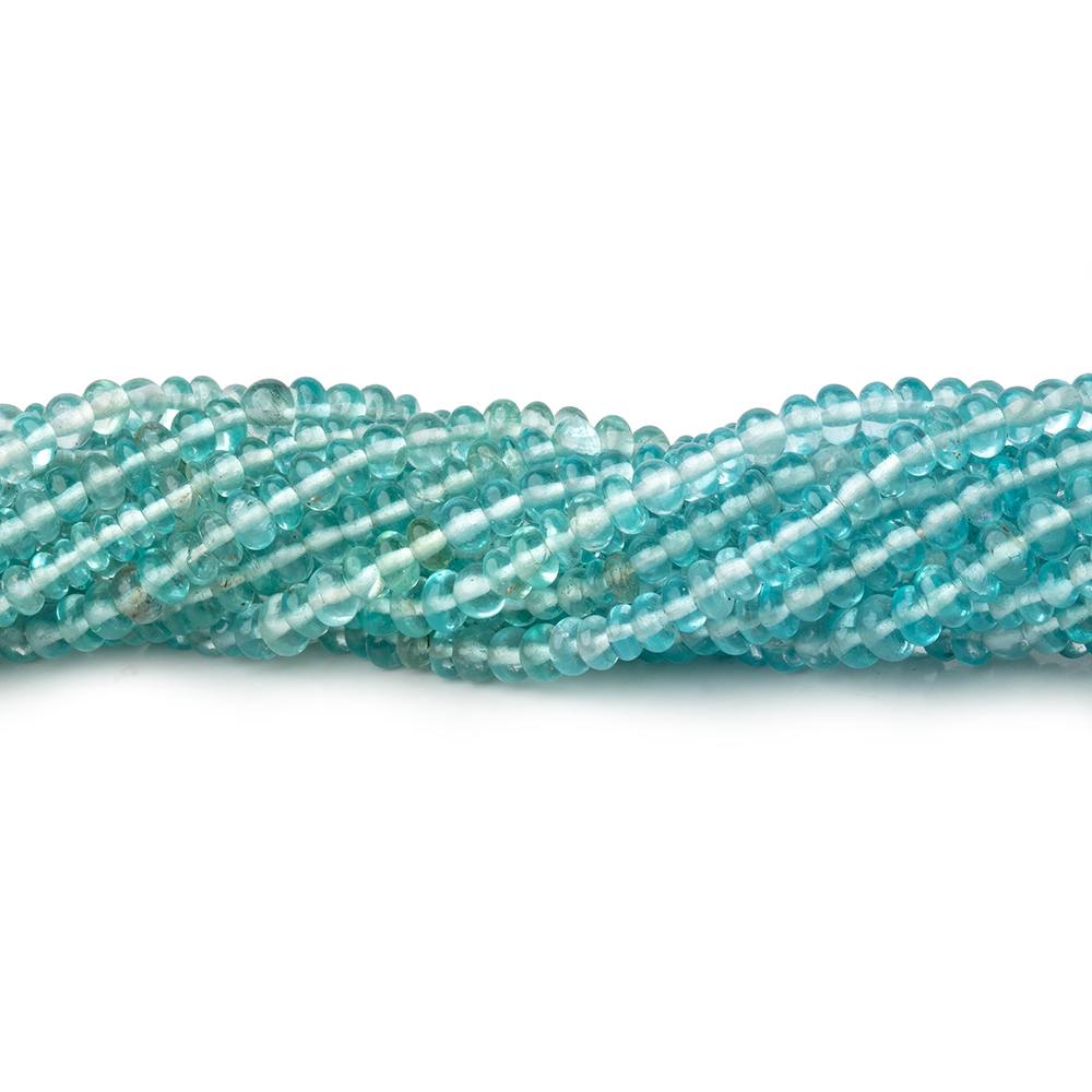 2.5mm Pool Blue Apatite Plain Rondelle Beads 13.5 inch 263 pieces