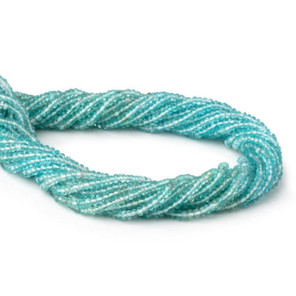 2.5mm Pool Blue Apatite Plain Rondelle Beads 13.5 inch 263 pieces