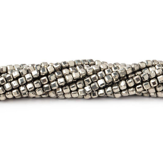 2.5mm Pyrite Micro Faceted Cube Beads 12.5 inch 120 pieces