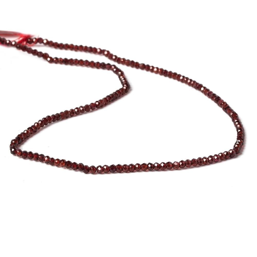 2.5mm Pyrope Garnet micro faceted rondelles 13 inch 180 beads