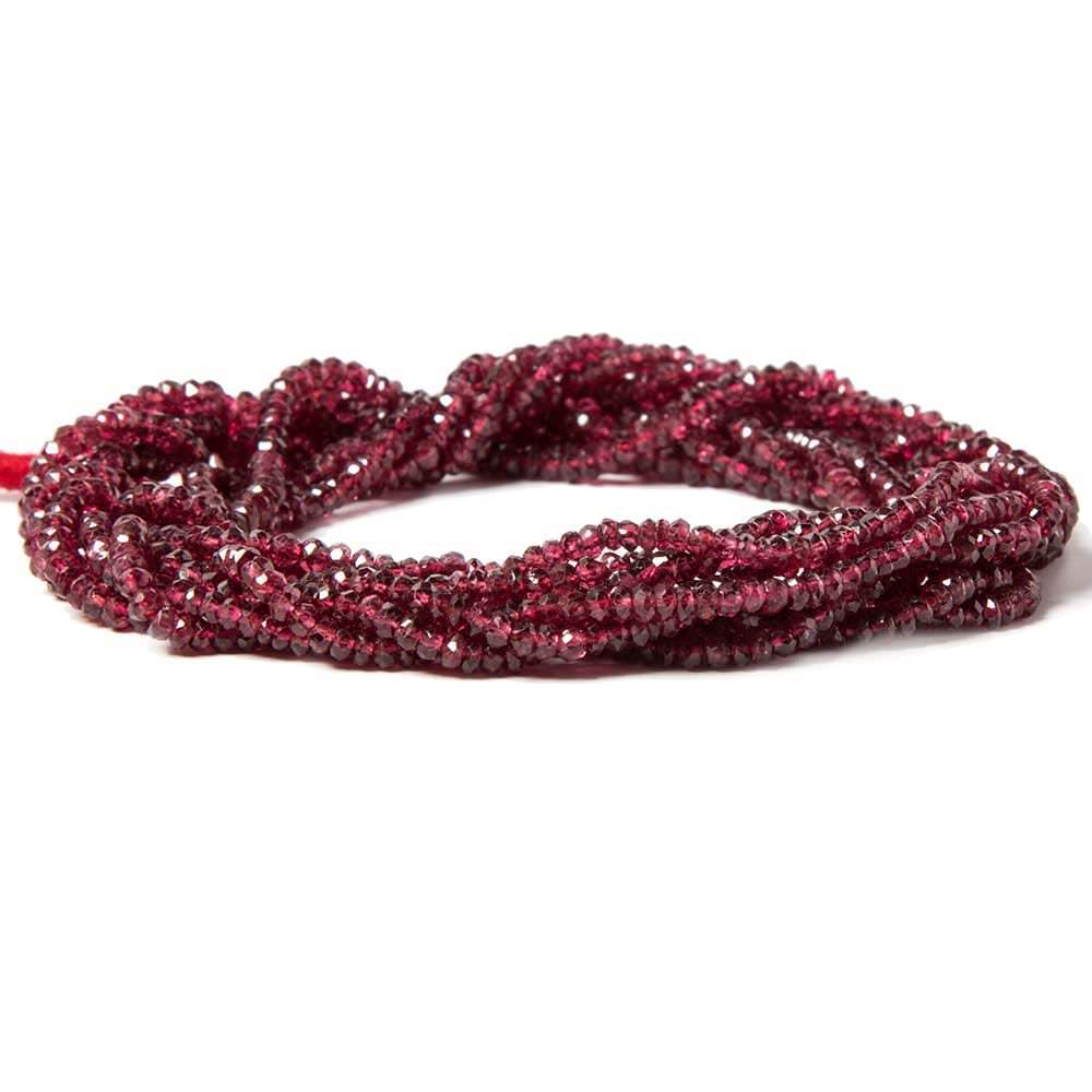 2.5mm Red Spinel Faceted Rondelle Beads 16 inches 255 pieces AA