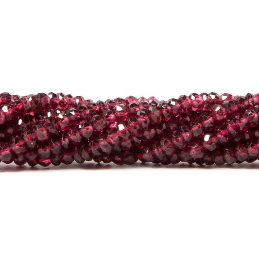 2.5mm Red Spinel Faceted Rondelle Beads 16 inches 255 pieces AA