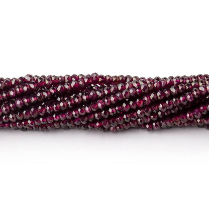 2.7mm Rhodolite Garnet Micro Faceted Rondelle Beads 13 inch 180 pieces AAA