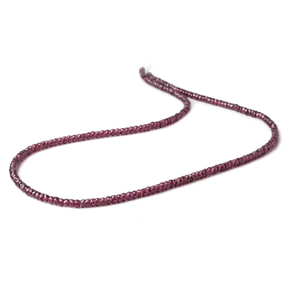 2.5mm Rhodolite Garnet Micro Faceted Rondelle Beads 14 inches 208 pcs AAA