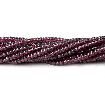 2.5mm Rhodolite Garnet Micro Faceted Rondelle Beads 14 inches 208 pcs AAA