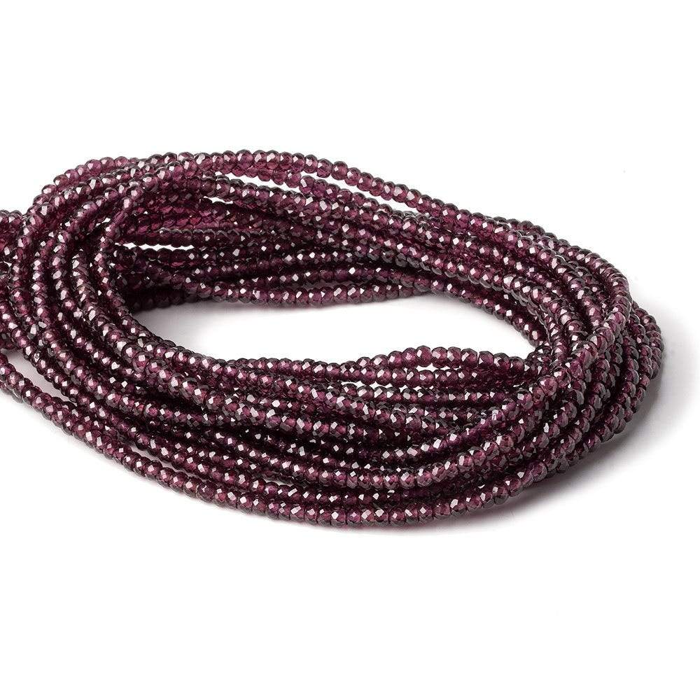 2.5mm Rhodolite Garnet Micro Faceted Rondelle Beads 14 inches 208 pcs AAA