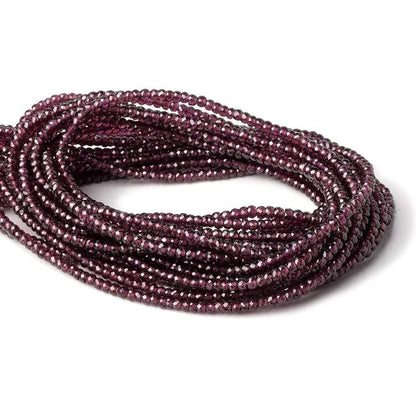 2.5mm Rhodolite Garnet Micro Faceted Rondelle Beads 14 inches 208 pcs AAA