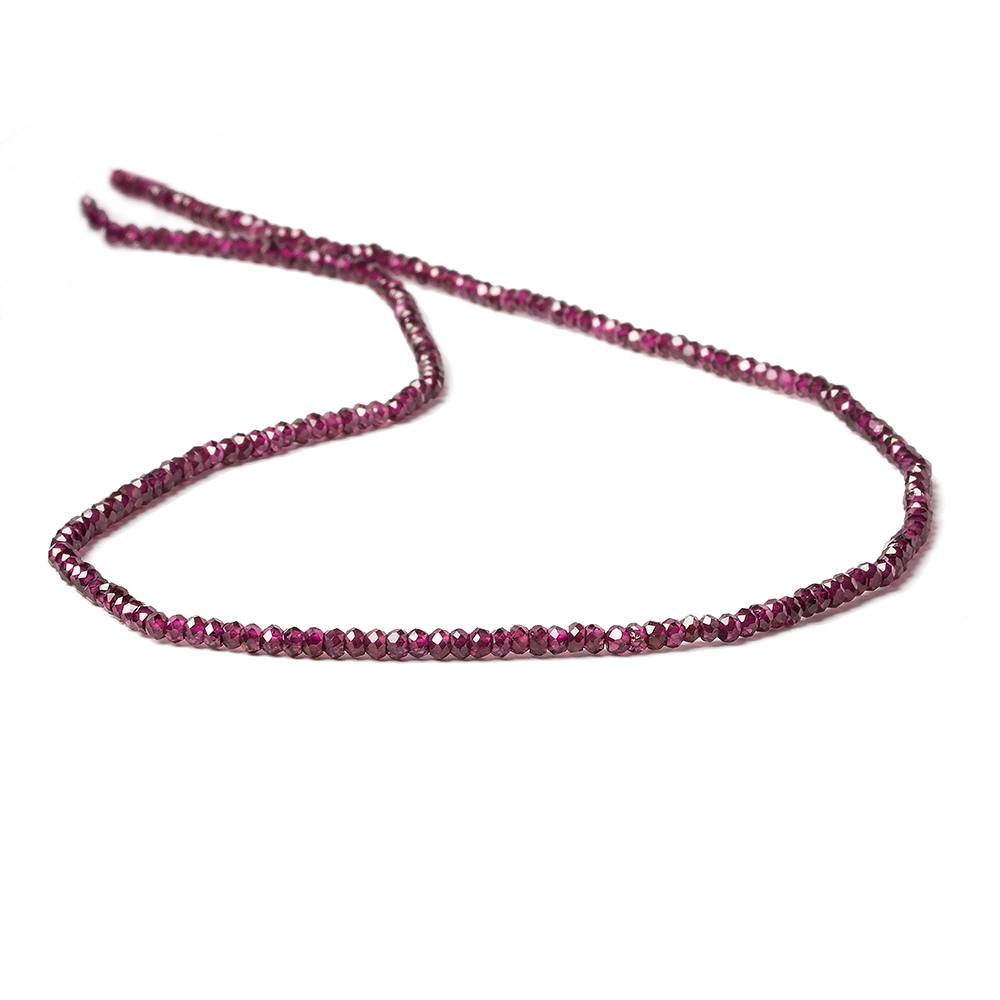 2.4mm Rhodolite Garnet Micro Faceted Rondelle Beads 13 inch 205 pieces AAA