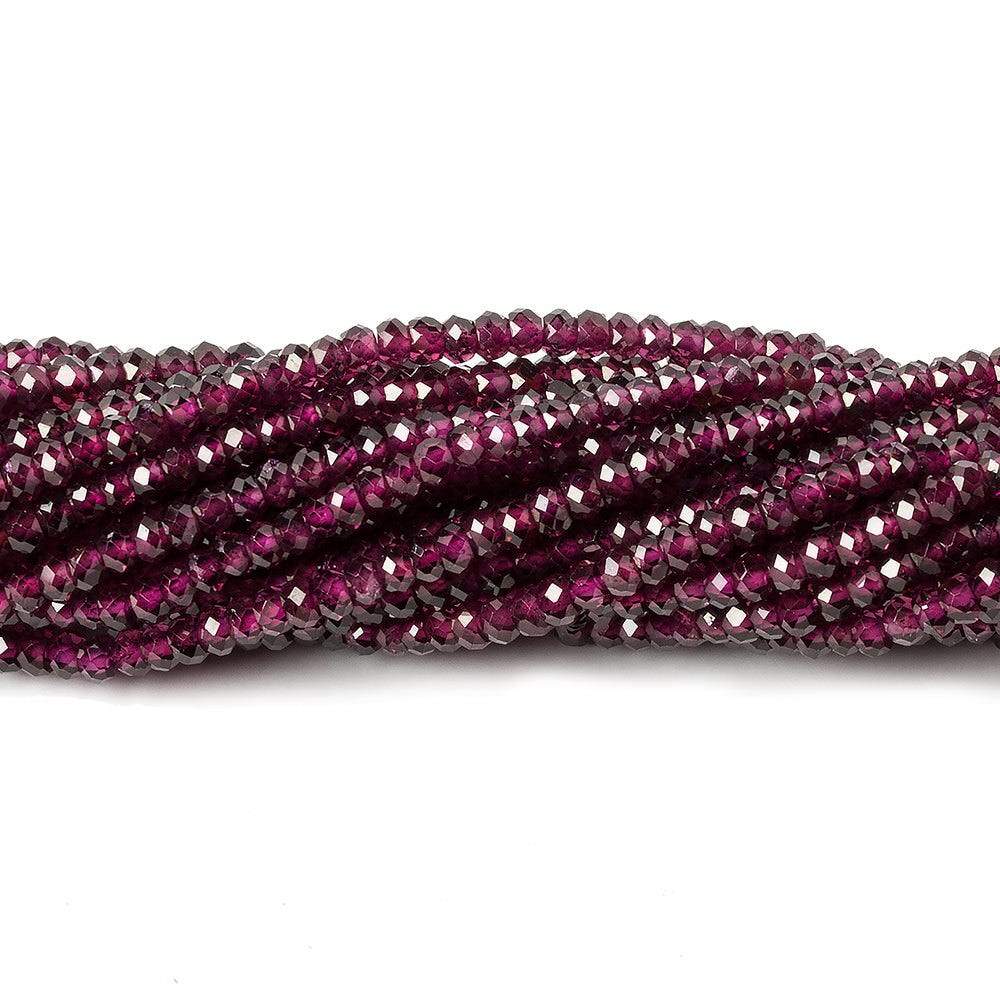 2.4mm Rhodolite Garnet Micro Faceted Rondelle Beads 13 inch 205 pieces AAA