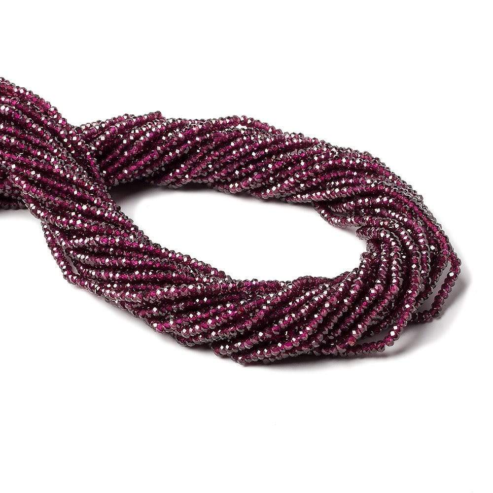 2.4mm Rhodolite Garnet Micro Faceted Rondelle Beads 13 inch 205 pieces AAA
