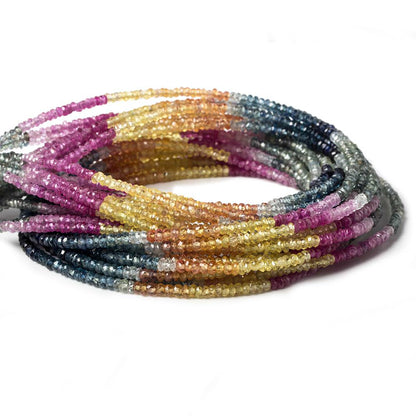 2.5mm Ruby and Sapphire Faceted Rondelle Beads 15 inch