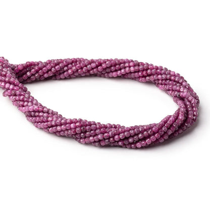 2.5mm Ruby Micro Faceted Cube Beads 15.25 inch 150 pieces