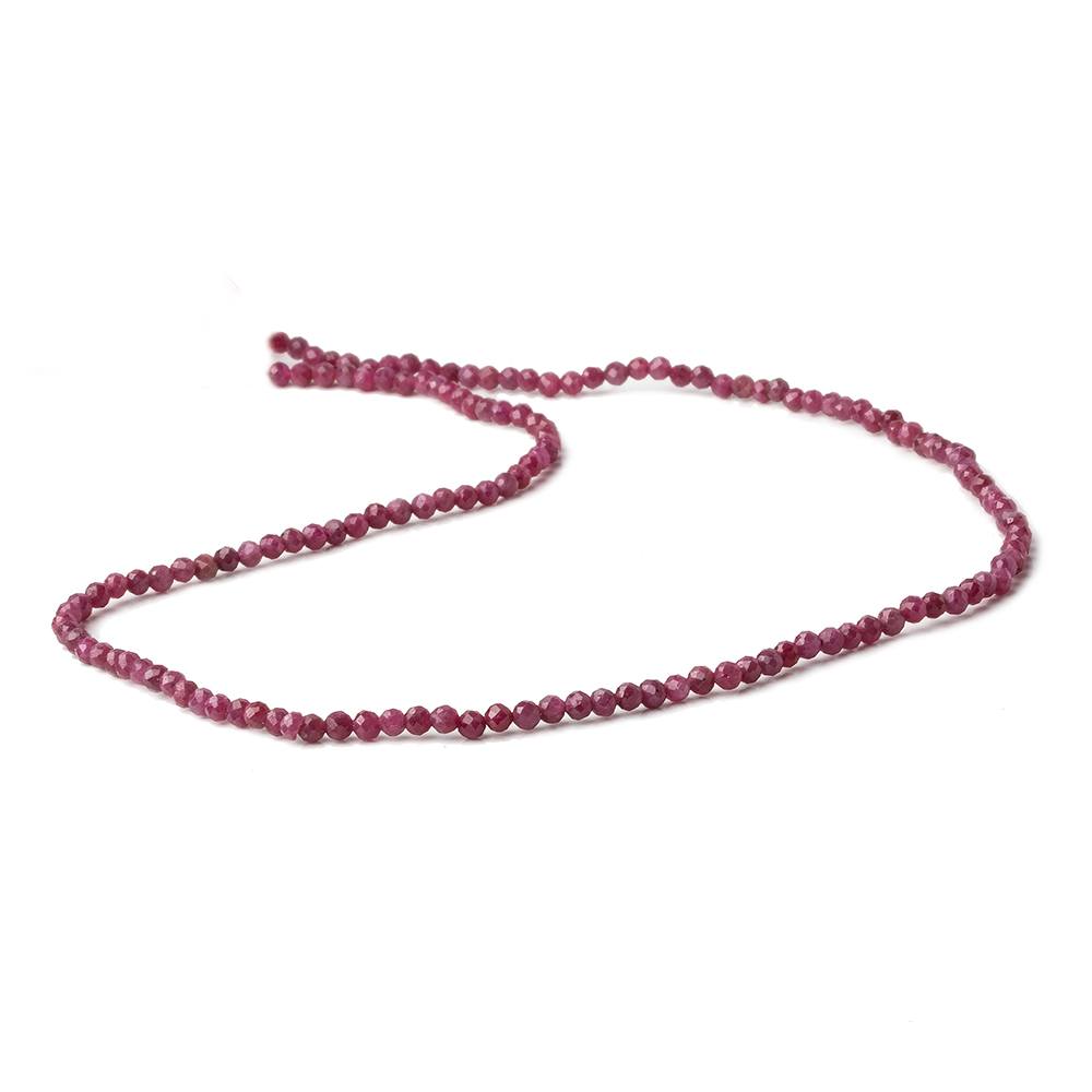 2.5mm Ruby micro faceted round beads 12.5 inch 145 pieces AA