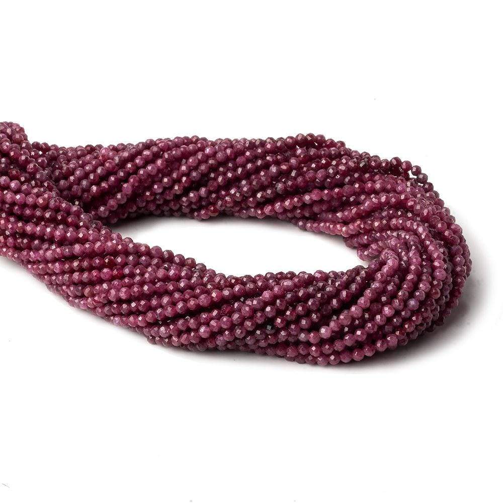 2.5mm Ruby micro faceted round beads 12.5 inch 145 pieces AA