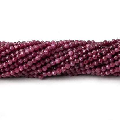 2.5mm Ruby micro faceted round beads 12.5 inch 145 pieces AA
