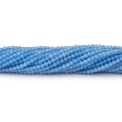 2.5mm Santorini Blue Chalcedony Micro Faceted Rondelles 12.5 inch 150 beads