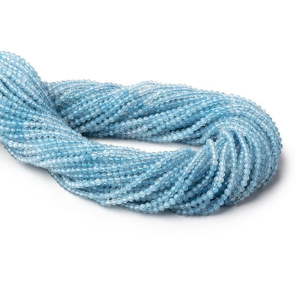 2.5mm Shaded Aquamarine Micro Faceted Round Beads 12.25 inch 136 pieces