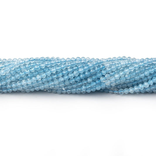 2.5mm Shaded Aquamarine Micro Faceted Round Beads 12.25 inch 136 pieces