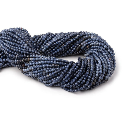 2.5mm Shaded Blue Sapphire Micro Faceted Round Beads 12.25 inch 164 pieces