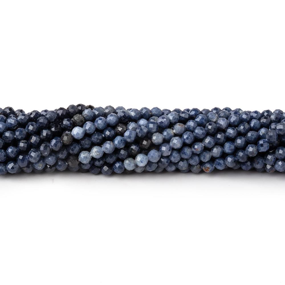 2.5mm Shaded Blue Sapphire Micro Faceted Round Beads 12.25 inch 164 pieces