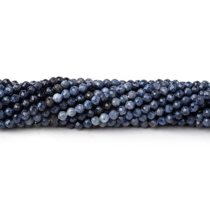 2.5mm Shaded Blue Sapphire Micro Faceted Round Beads 12.25 inch 164 pieces