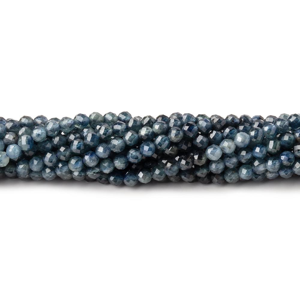 2.5mm Shaded Blue Sapphire Micro Faceted Round Beads 12.5 inch 130 pieces