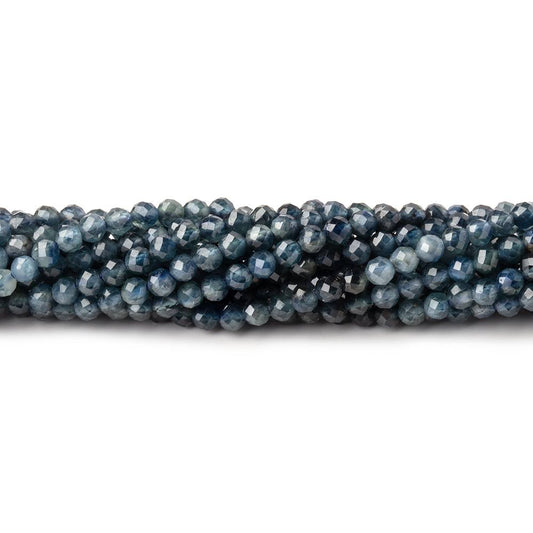 2.5mm Shaded Blue Sapphire Micro Faceted Round Beads 12.5 inch 130 pieces