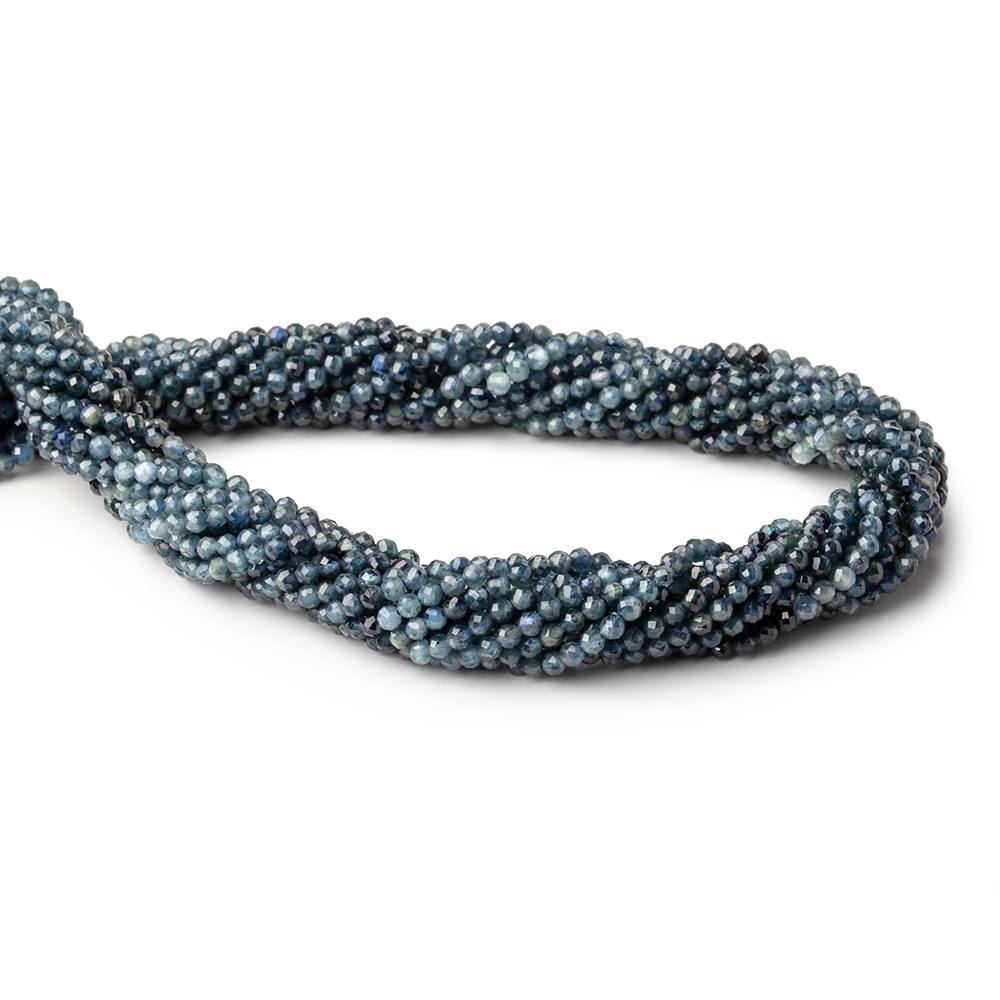 2.5mm Shaded Blue Sapphire Micro Faceted Round Beads 12.5 inch 130 pieces