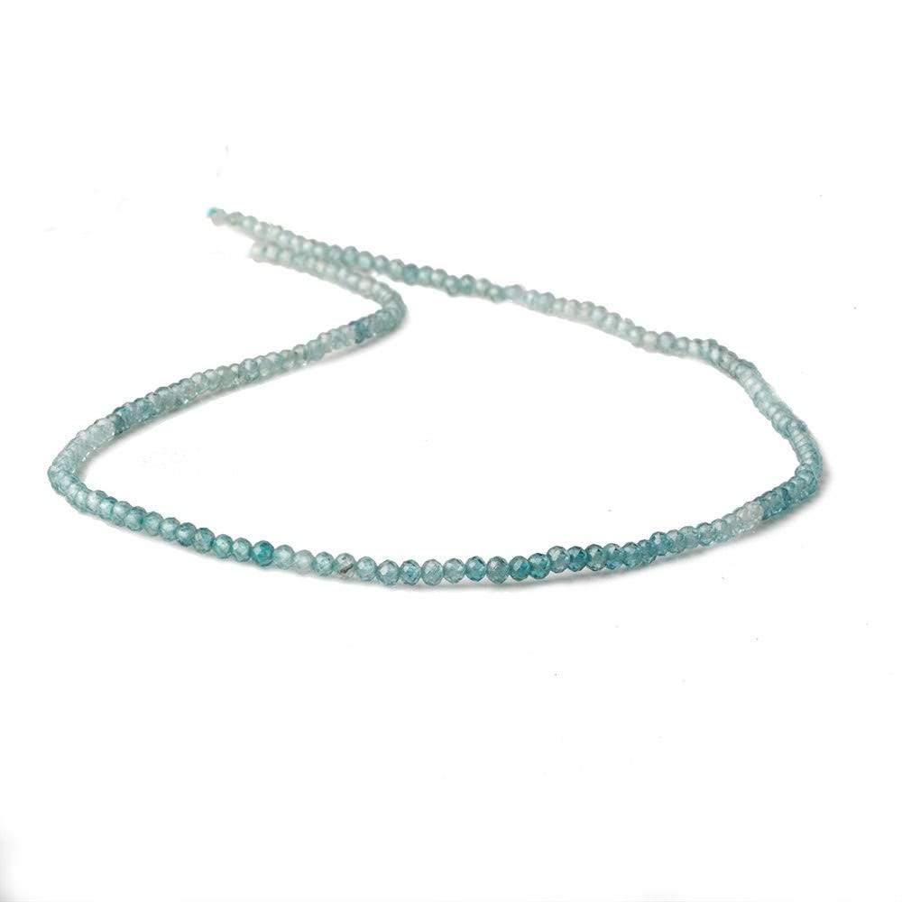 2.5mm Shaded Blue Zircon micro faceted round beads 12.5 inch 150 pieces AAA