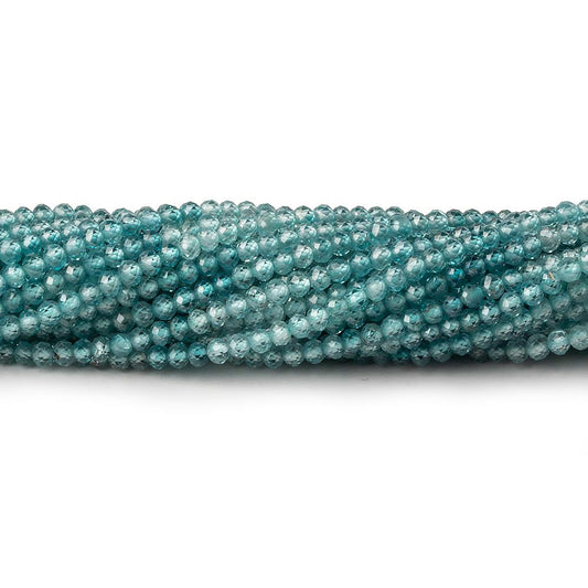 2.5mm Shaded Blue Zircon micro faceted round beads 12.5 inch 150 pieces AAA
