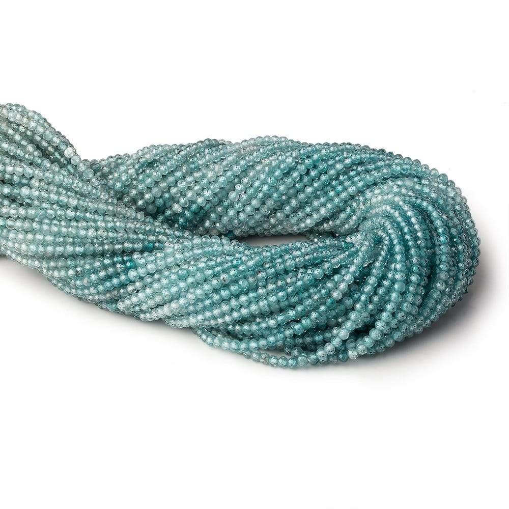 2.5mm Shaded Blue Zircon micro faceted round beads 12.5 inch 150 pieces AAA