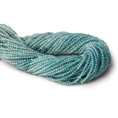 2.5mm Shaded Blue Zircon micro faceted round beads 12.5 inch 150 pieces AAA