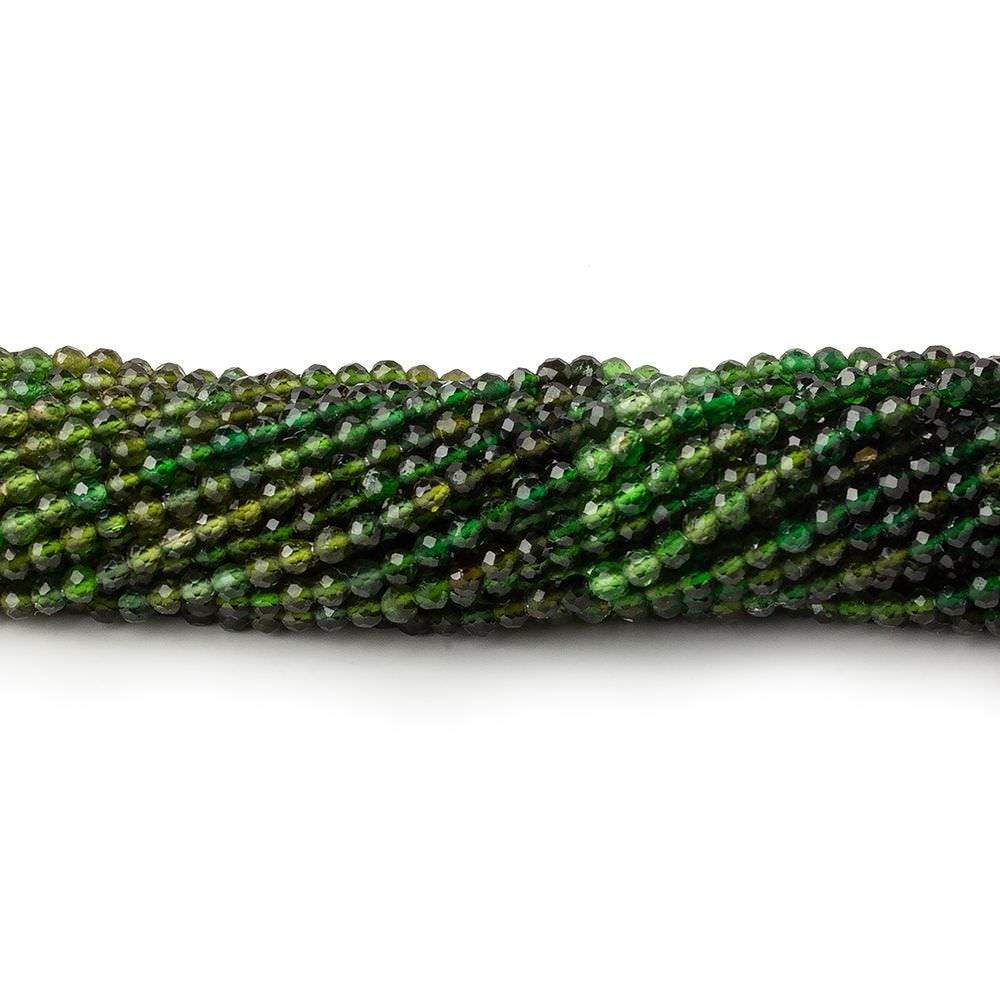 2.5mm Shaded Chrome Tourmaline micro faceted round beads 12.5 inch 133 pieces