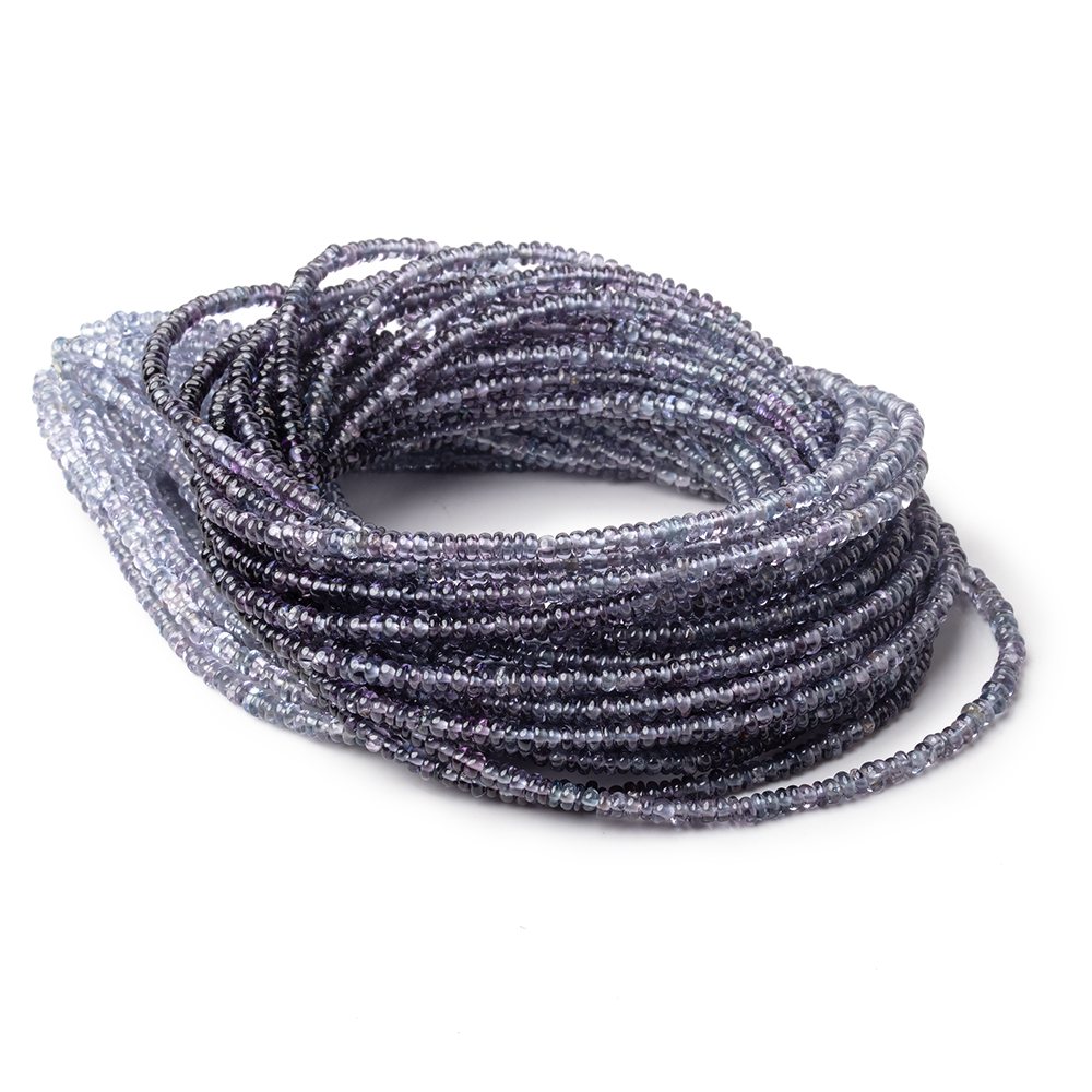 2.5mm Shaded Indigo Spinel Plain Rondelle Beads 16 inch 300 pieces AA